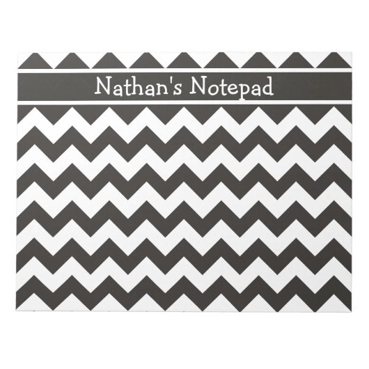 カスタムメモ帳、黒と白の山形 ノートパッド (正面)