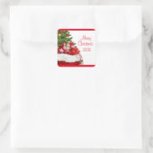 カスタムメリークリスマスあなたのテキストギフトテンプレート スクエアシール (バッグ)