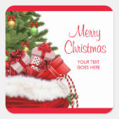 カスタムメリークリスマスあなたのテキストギフトテンプレート スクエアシール (正面)