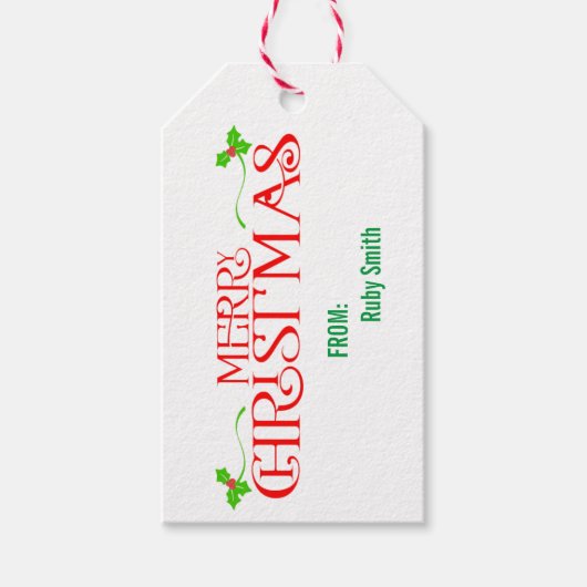 カスタムメリークリスマスおもしろいパーソナライズされた ギフトタグ (正面)