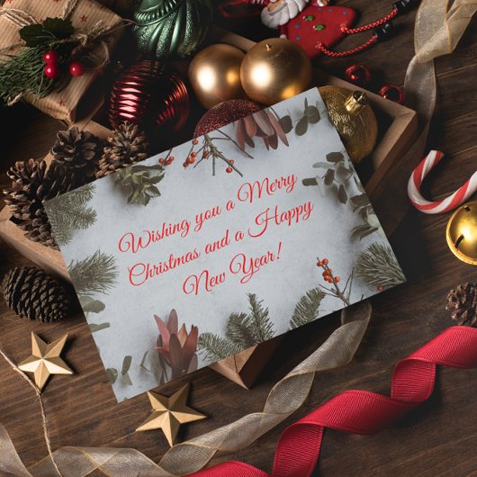 カスタムメリークリスマスとハッピーニューイヤーカード シーズンポストカード