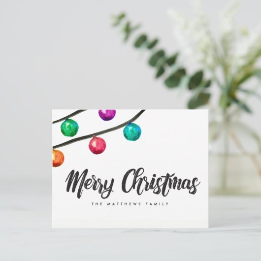 カスタムメリークリスマスウォーターオーナメント シーズンポストカード (スタンド正面)