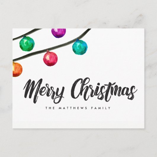 カスタムメリークリスマスウォーターオーナメント シーズンポストカード (正面)