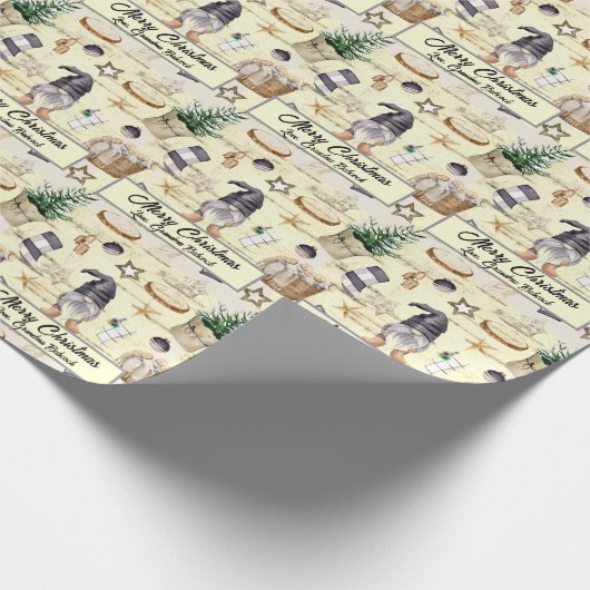 カスタムメリークリスマスウォーター格言 ラッピングペーパー (角)
