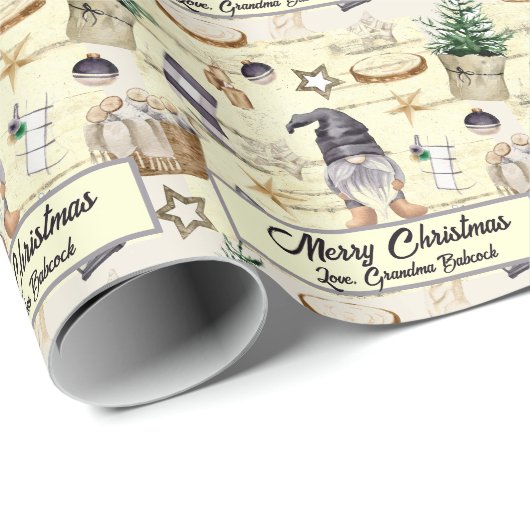 カスタムメリークリスマスウォーター格言 ラッピングペーパー (ロールコーナー)