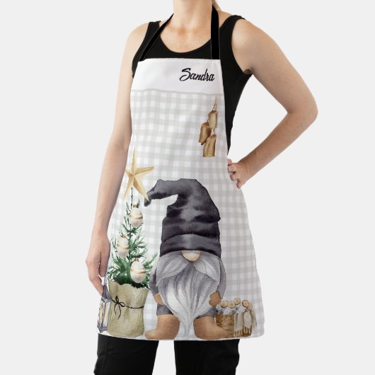 カスタムメリークリスマスウォーター色格言プレイド エプロン (インサイチュ)