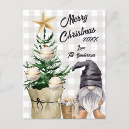 カスタムメリークリスマスウォーター色格言プレイド シーズンポストカード