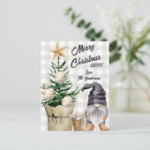 カスタムメリークリスマスウォーター色格言プレイド シーズンポストカード (スタンド正面)