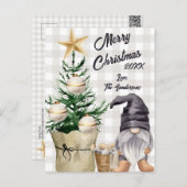 カスタムメリークリスマスウォーター色格言プレイド シーズンポストカード (正面/裏面)