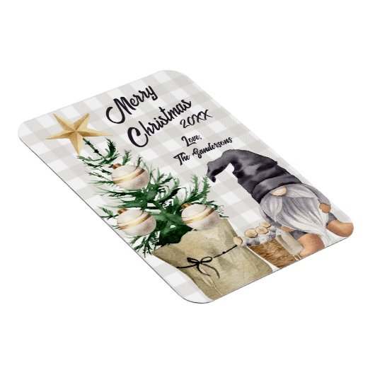 カスタムメリークリスマスウォーター色格言プレイド マグネット (右側)