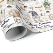 カスタムメリークリスマスウォーター色格言プレイド ラッピングペーパー (ロールコーナー)