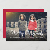 カスタムメリークリスマスタイポグラフィスクリプトホリデー シーズンカード (正面/裏面)