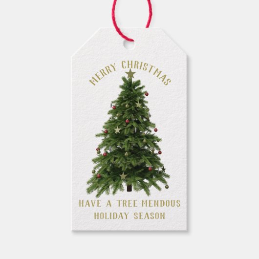 カスタムメリークリスマスツリーホリデイ ギフトタグ (正面)