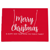 カスタムメリークリスマスハッピーニューイヤーテンプレート ラージペーパーバッグ (正面)