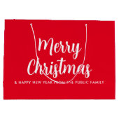 カスタムメリークリスマスハッピーニューイヤーテンプレート ラージペーパーバッグ (裏面)