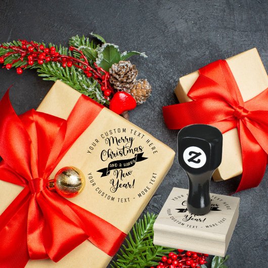 カスタムメリークリスマスビジネスロゴゴム印 ラバースタンプ