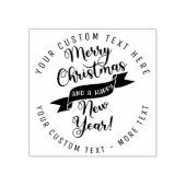 カスタムメリークリスマスビジネスロゴゴム印 ラバースタンプ (インプリント)