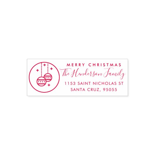 カスタムメリークリスマスファミリー名差出人住所 セルフインキングスタンプ (デザイン)