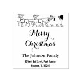 カスタムメリークリスマスファミリー名差出人住所 ラバースタンプ (インプリント)