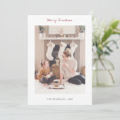 カスタムメリークリスマスフォトカードテンプレート シーズンカード (スタンド正面)