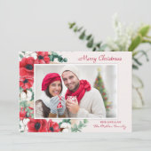 カスタムメリークリスマスフローラ写真 シーズンカード (スタンド正面)