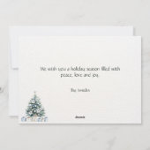 カスタムメリークリスマスブルーグリーンツリーシルバースター シーズンカード (裏面)