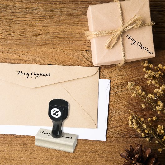 カスタムメリークリスマスホリデーエレガントグリーズ ラバースタンプ