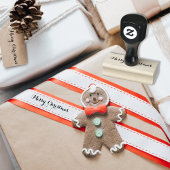 カスタムメリークリスマスホリデーエレガントグリーズ ラバースタンプ