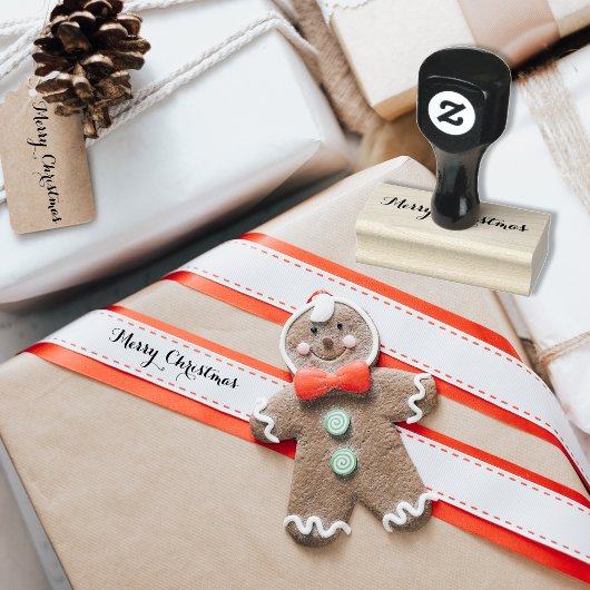 カスタムメリークリスマスホリデーエレガントグリーズ ラバースタンプ