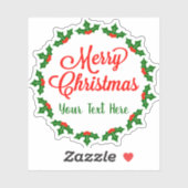 カスタムメリークリスマスホリーベリーキスカット シール (シート)