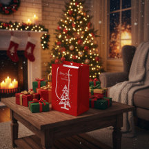 カスタムメリークリスマスラインアートツリー