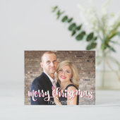 カスタムメリークリスマスワンフォトポストカード シーズンポストカード (スタンド正面)