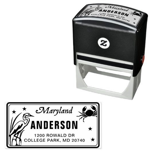 カスタムメリーランドライセンスプレート差出人住所スタンプ セルフインキングスタンプ (インサイチュ)