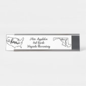 カスタムメリーランド州USホームラインアート デスクネームプレート (正面)