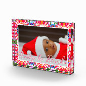 カスタムメリーレッドブライトグリーンクリスマス フォトブロック (右)