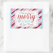 カスタムメリーBright Christmas Giftスタンプ 長方形シール (バッグ)
