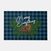 カスタムメリーEverything Blue Black Checks Cabin ドアマット (正面)