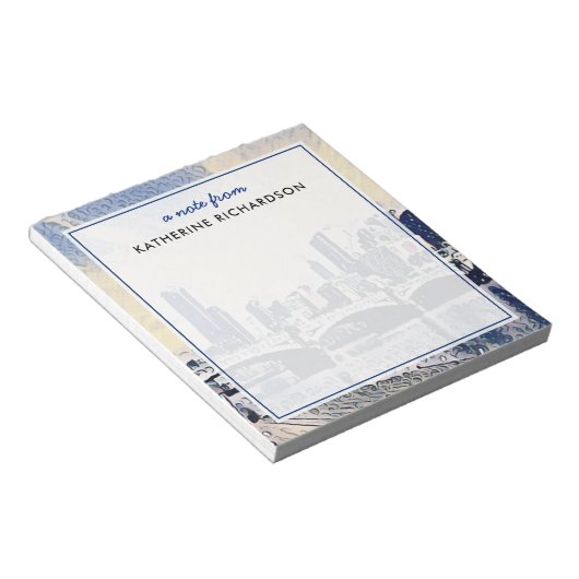 カスタムメルボルンオーストラリアウォーターカラーアート ノートパッド (アングル)