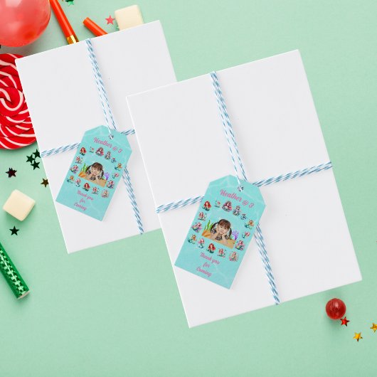 カスタムメルメイズテーマガール誕生日サンキューユー ギフトタグ