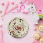 カスタムメロディフラワーハッピー40歳の誕生日 ペーパープレート (パーティー)