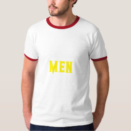 カスタムメンズテキスト明るい黄色のメンズリンガー Tシャツ