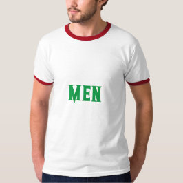 カスタムメンズ テキスト ケリーグリーン カラー メンズ リンガー Tシャツ