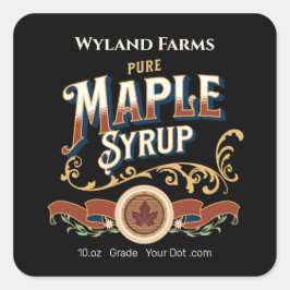 カスタムメープルシロップボトルラベルシール スクエアシール