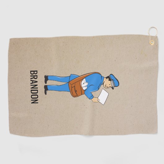 カスタムメールマンレトロレターキャリア ゴルフタオル (横)