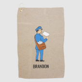 カスタムメールマンレトロレターキャリア ゴルフタオル (正面)