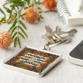 カスタムモザイク模様ノウルーツペルシャ新年の贈り物 キーホルダー (側面)