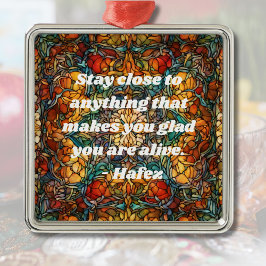 カスタムモザイク模様ノウルーツペルシャ新年の贈り物 メタルオーナメント