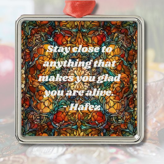 カスタムモザイク模様ノウルーツペルシャ新年の贈り物 メタルオーナメント