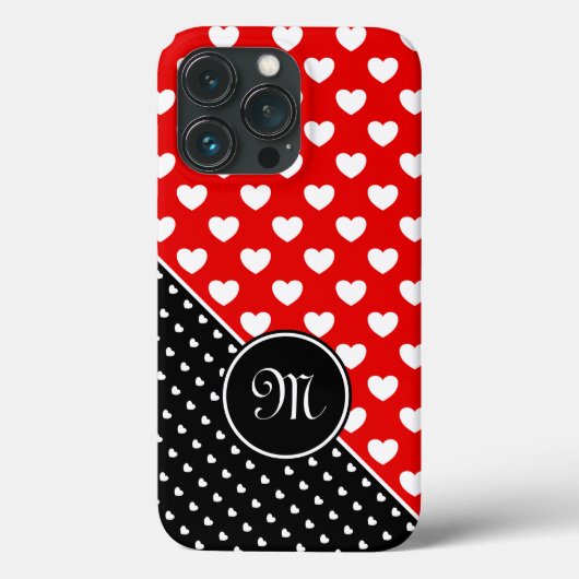 カスタムモスタイリッシュノグラム(赤、黒、白) Case-Mate iPhoneケース (裏面)