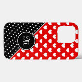 カスタムモスタイリッシュノグラム(赤、黒、白) Case-Mate iPhoneケース (裏面 (横))